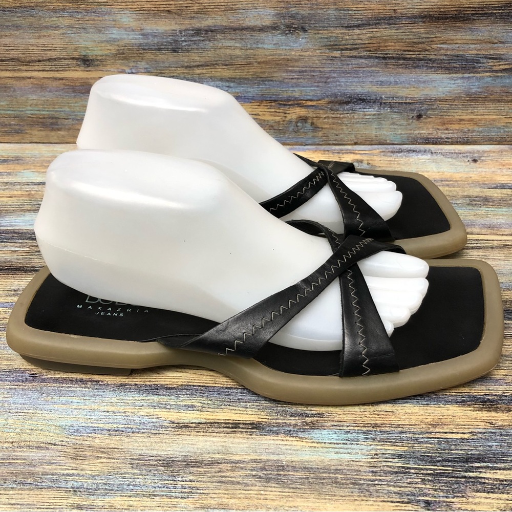 BCBGMaxazria Sandals Black Slip On Womens Size 10 B